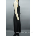 black Sexy V-neck Sleeveless Drawstring Slip Dress